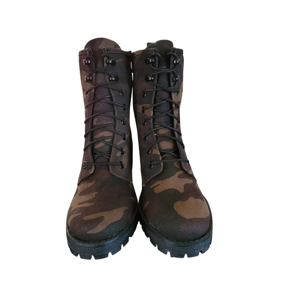 Madden Girl Eloisee Camouflage Lace-Up Combat Boots Size 9.5M